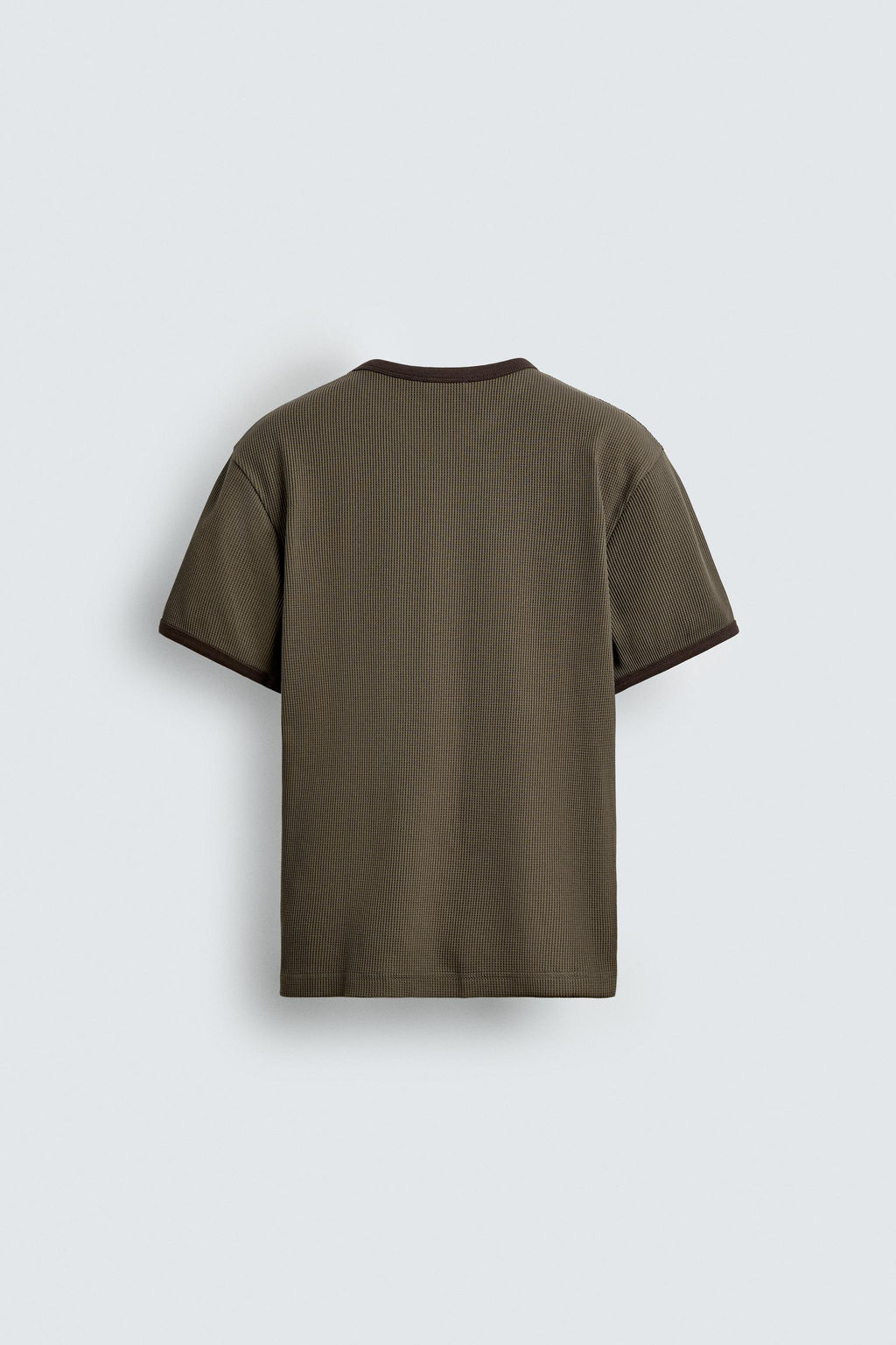CAMISETA ESTRUCTURA WAFFLE / kaki-med - Zara фото 7