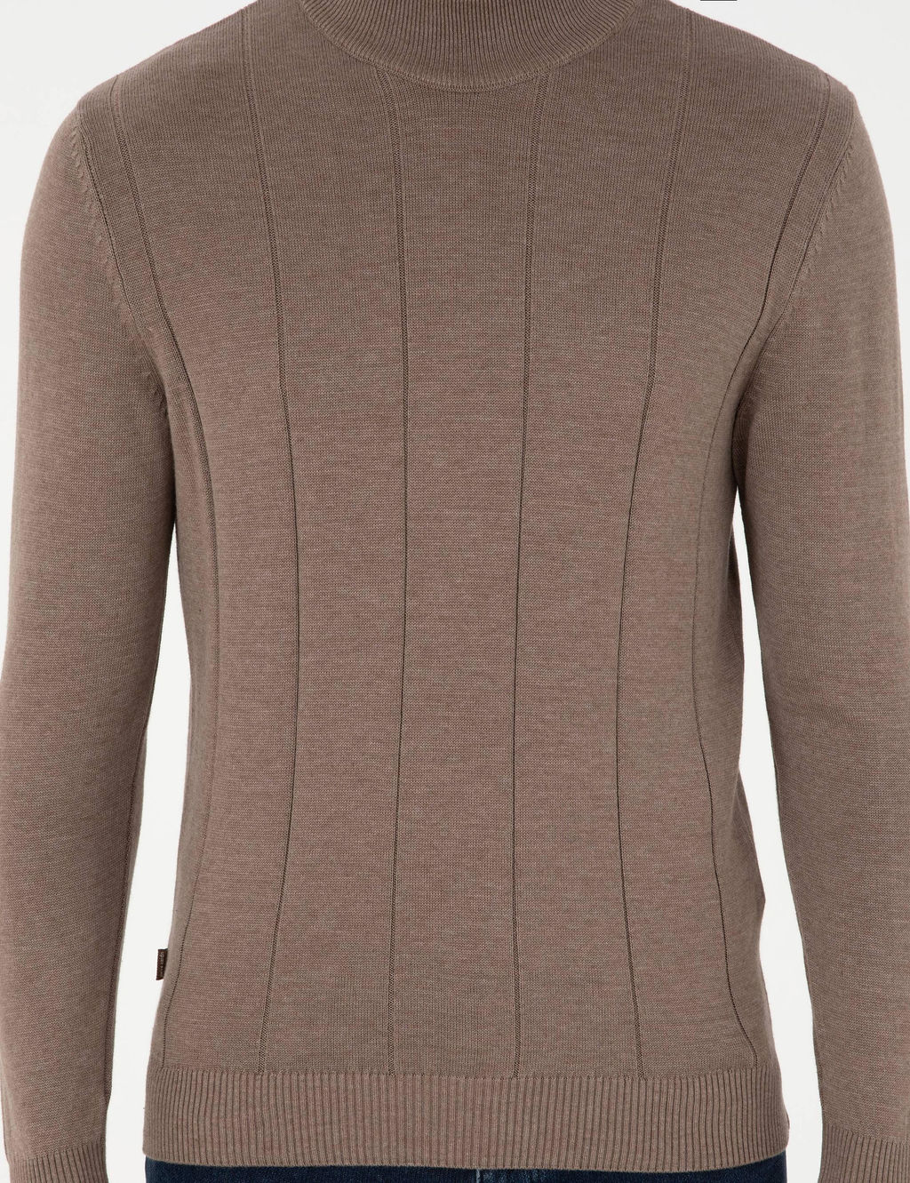 Vizon Melanj Slim Fit Yar_m Bal_k__ Yaka Triko Kazak - Pierre cardin фото 6