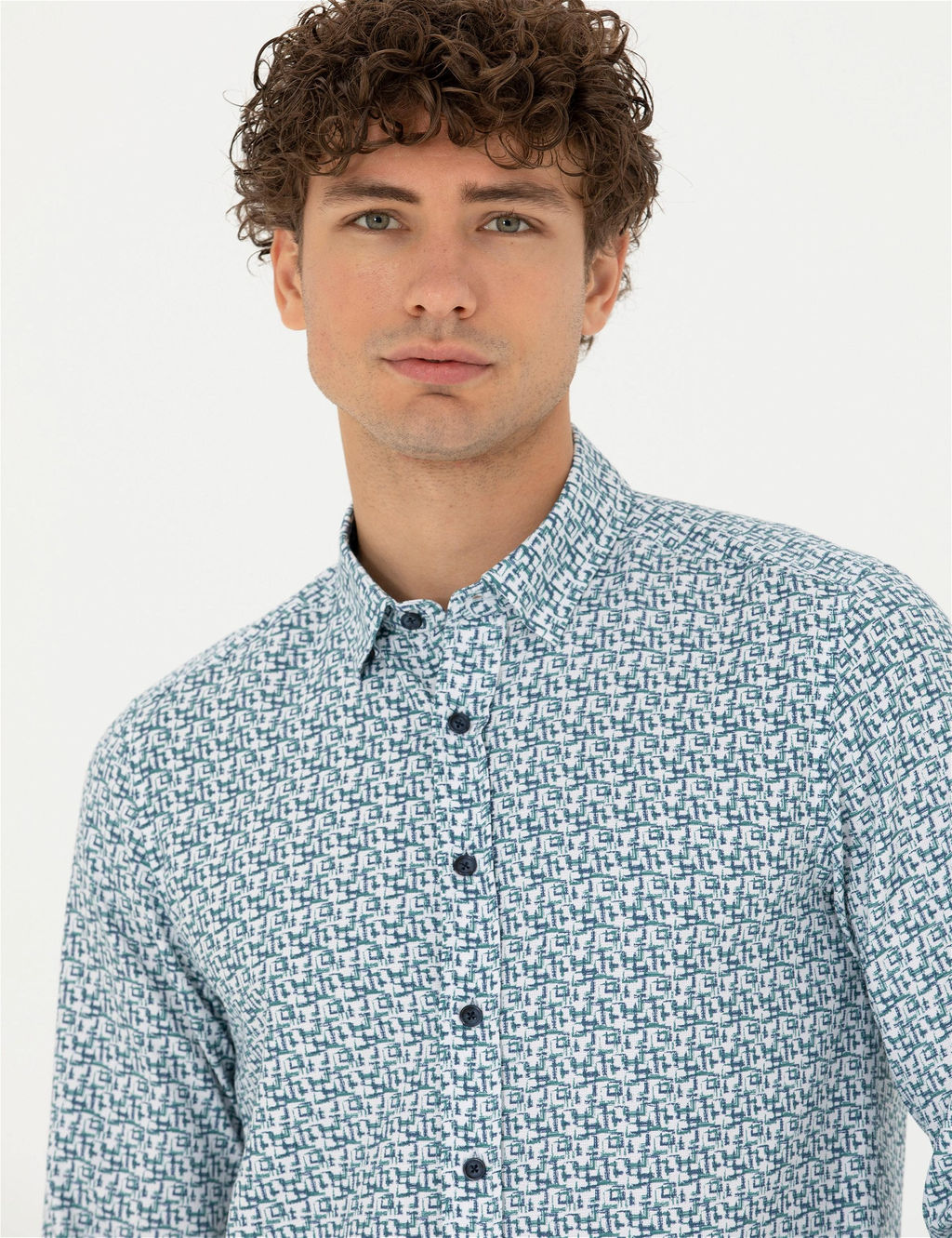 A__k Lacivert Slim Fit Uzun Kollu G_mlek - Pierre cardin фото 2