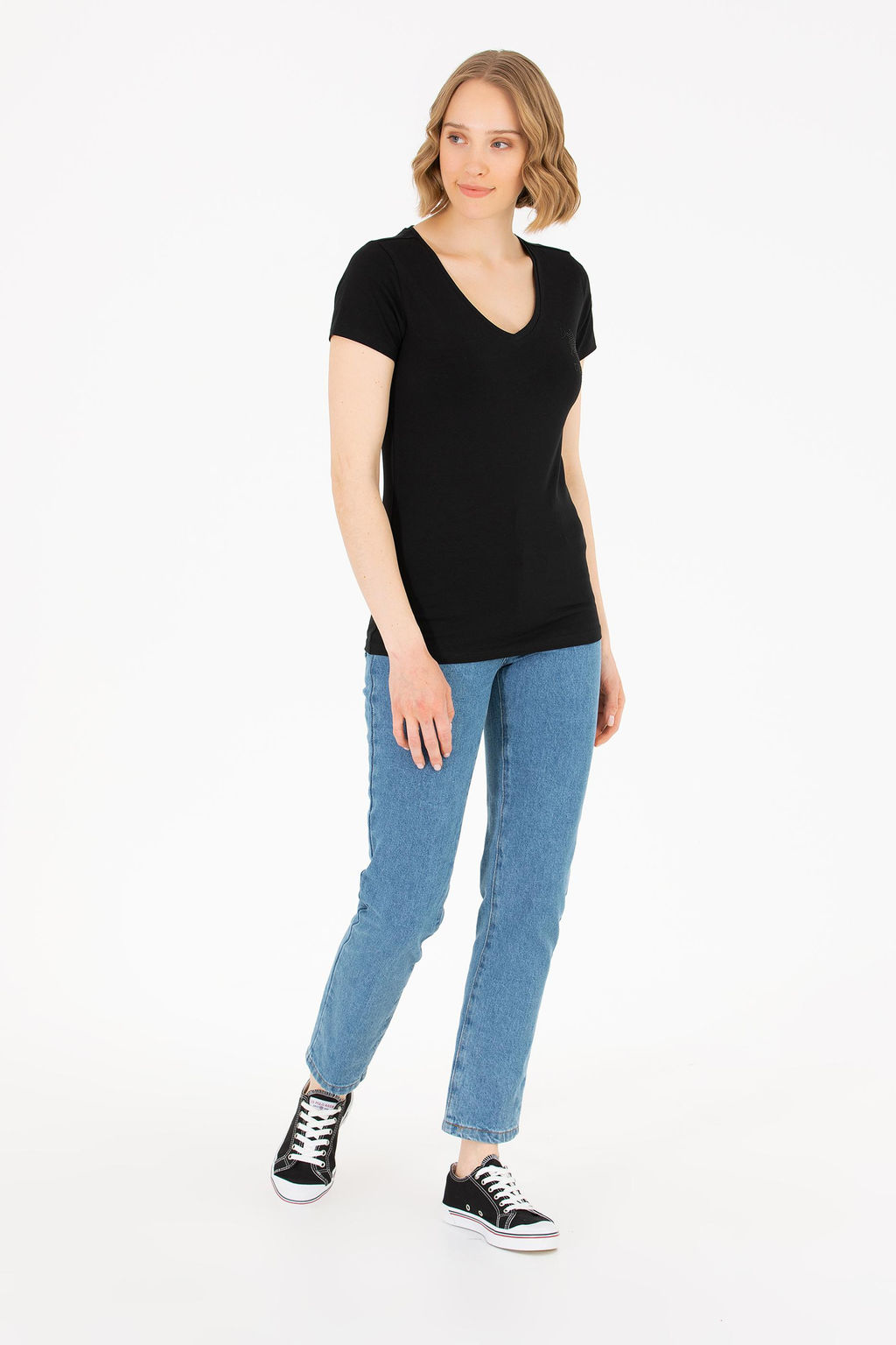 Женская черная футболка Basic - U.s. polo assn фото 4