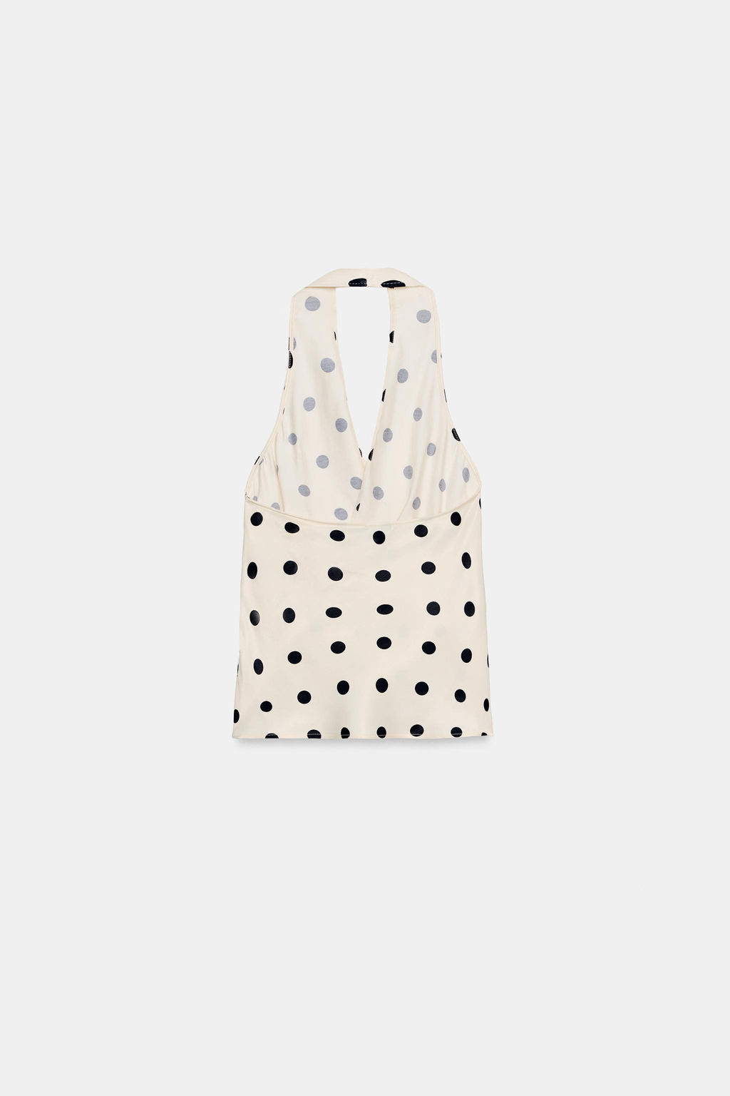 TOP SATINADO HALTER LUNARES / Blanco / Negro - Zara фото 6