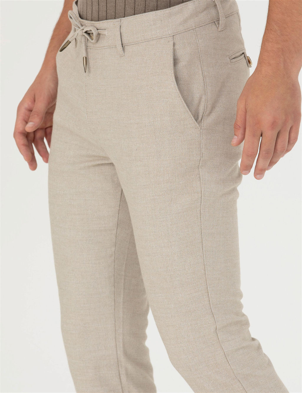 Bej Slim Fit Kanvas Pantolon - Pierre cardin фото 6