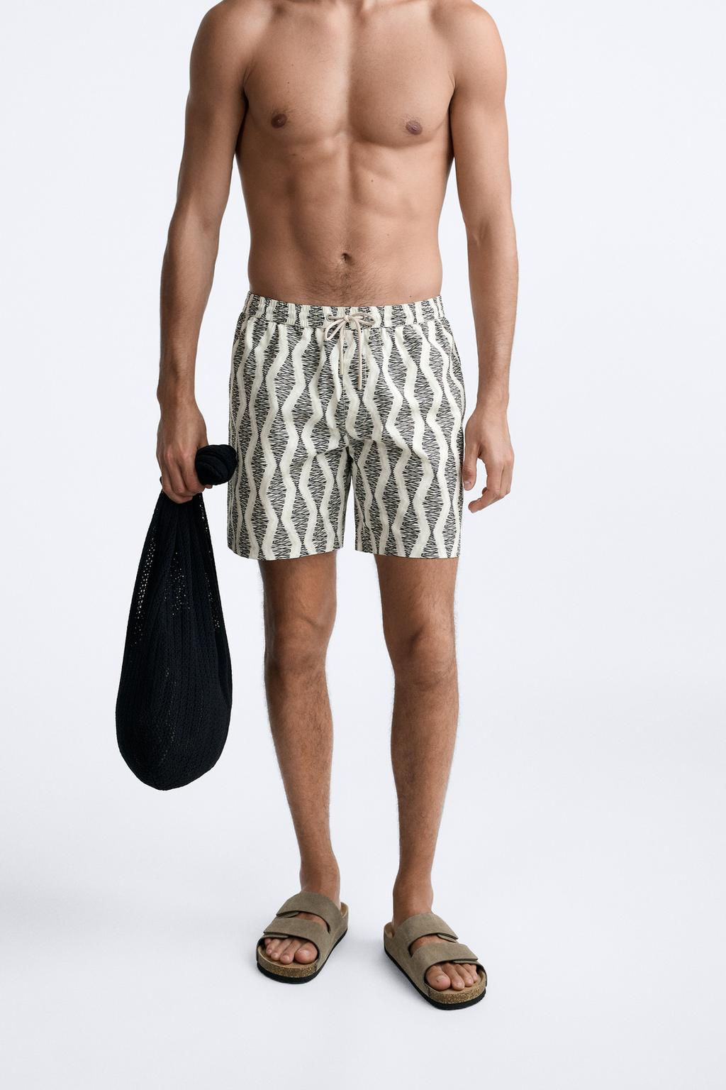 GEOMETRIK DESENLI UZUN DENIZ SORTU - Zara фото 6