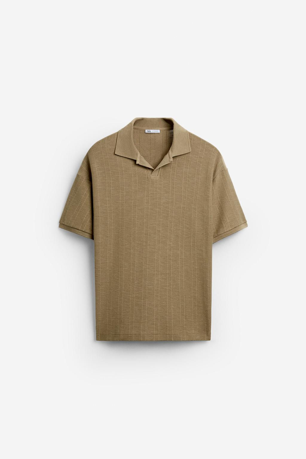 VERTICAL TEXTURED POLO SHIRT - Zara фото 34