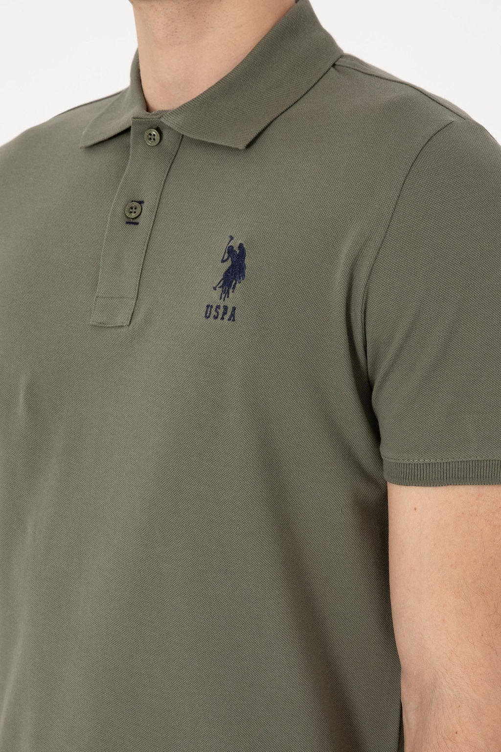 Erkek Slim Fit Polo Yaka Koyu Haki Basic Ti__rt Sepette S_rpriz _ndirim - U.s. polo assn фото 7