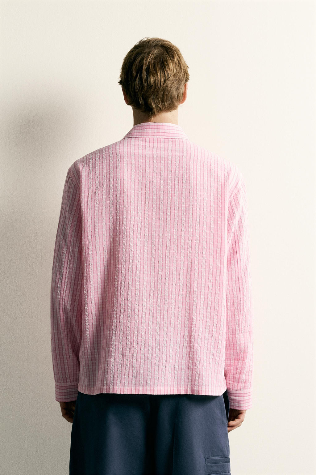 CAMISA RELAXED FIT CUADROS TEXTURA / Rosa - Zara фото 3