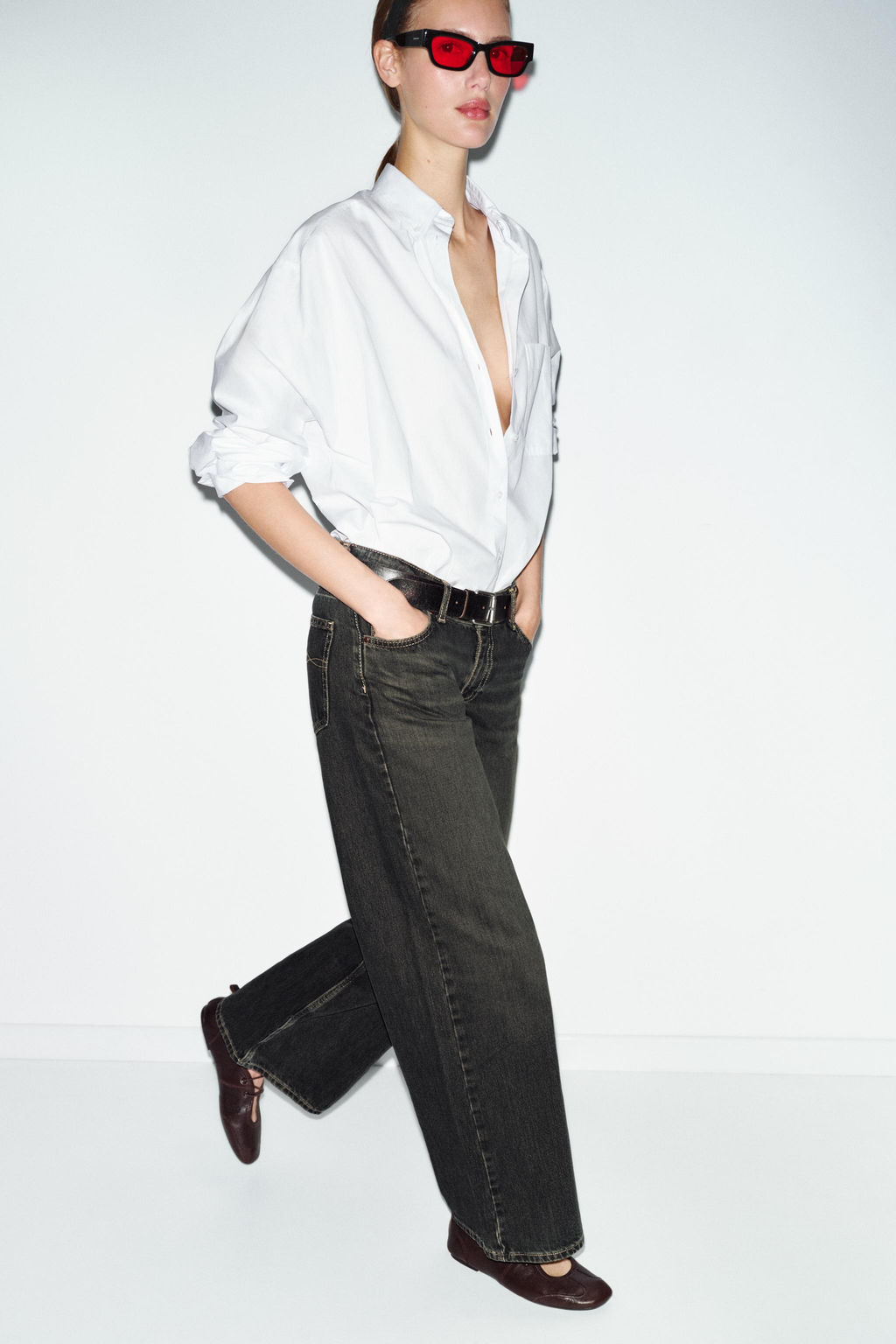 Z1975 WIDE-LEG LOW-RISE JEANS - Zara фото 12