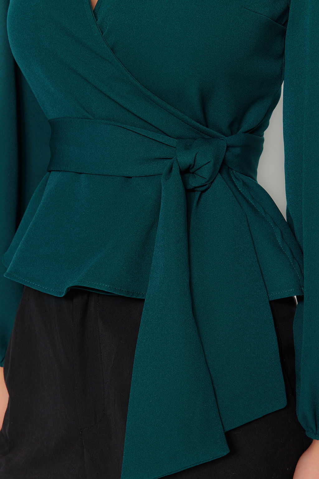 Trendyolmilla K?rm?z? Kruvaze Baglama Detayl? Dokuma Bluz TWOAW20BZ1089  фото 9