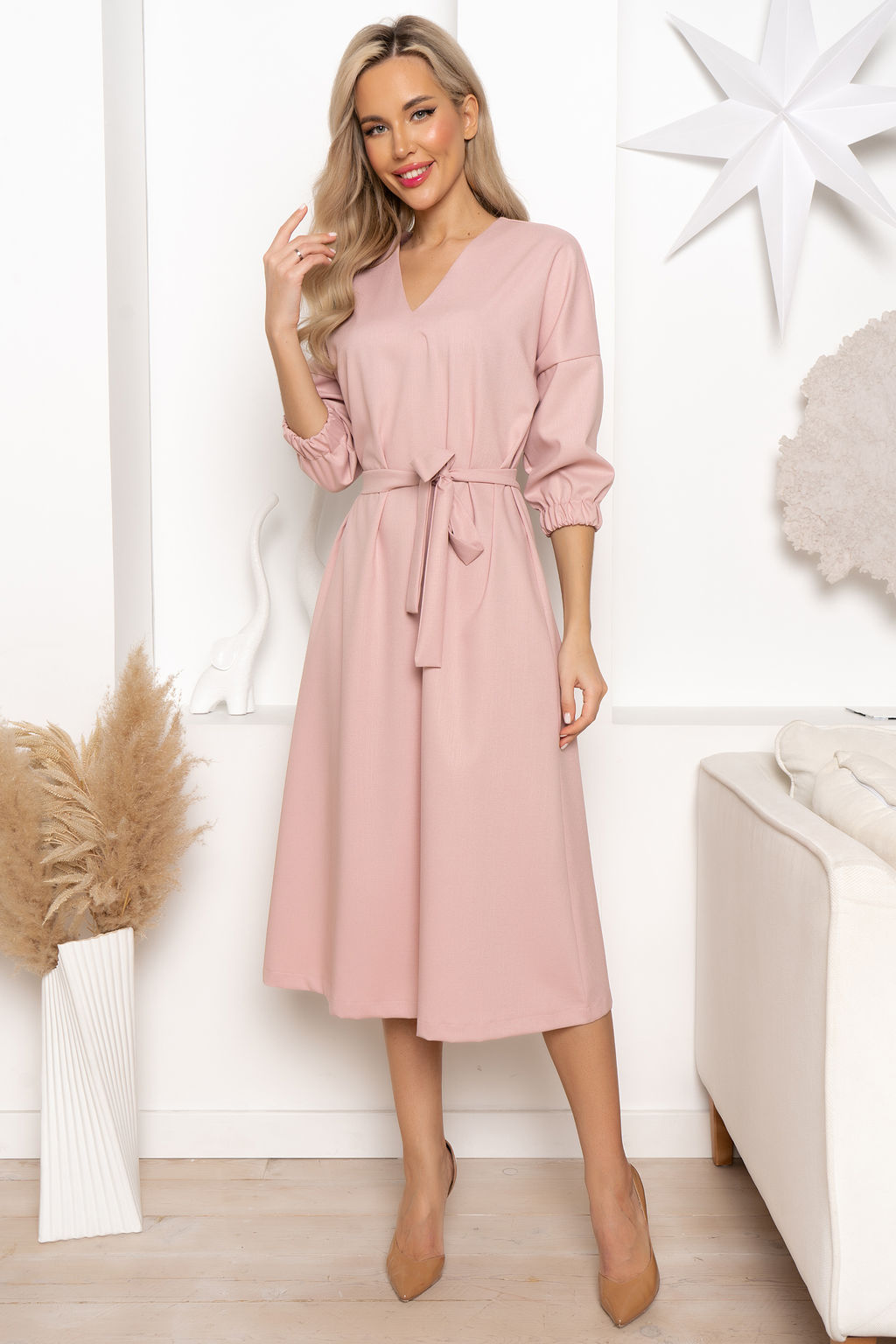 Платье Open Style 6642 пудрово-розовый