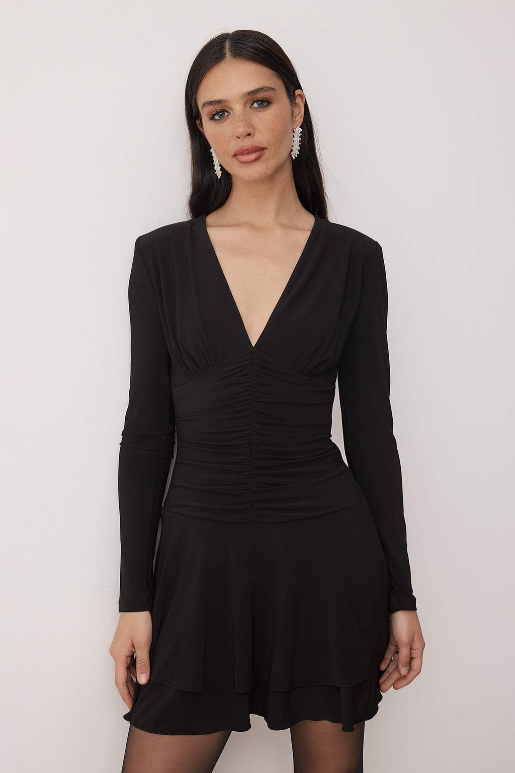 Siyah Orme Super Mini Ici Sort Astarl? S?k/Gece Elbise TPRAW26EL00143 - Trendyolmilla фото 2