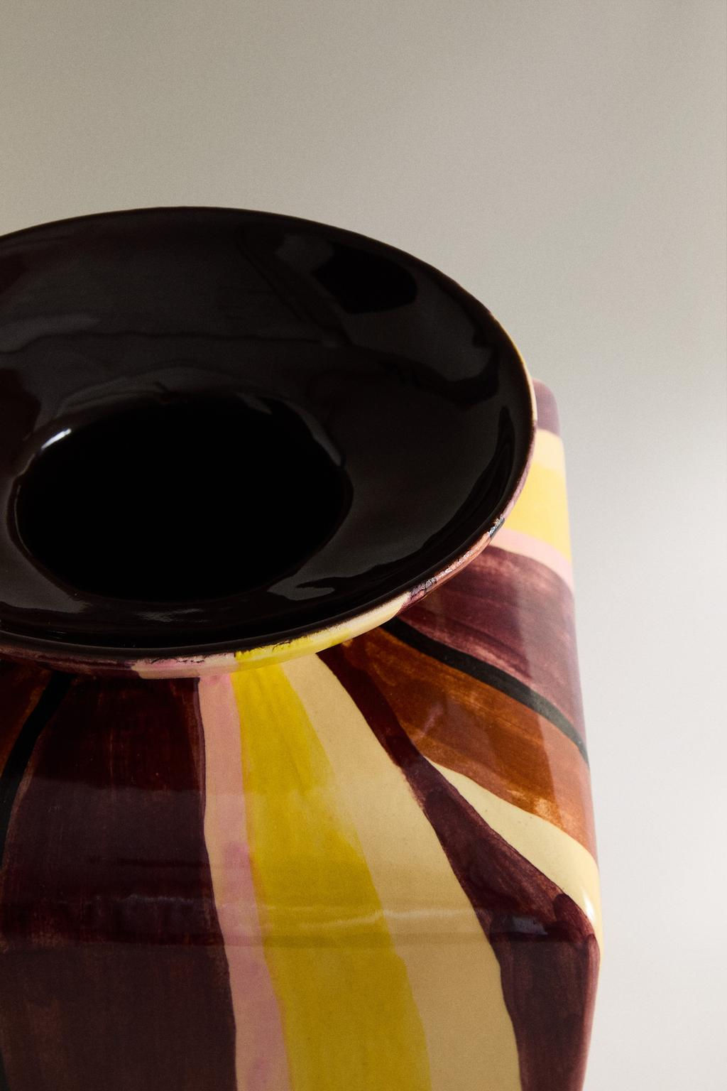 STRIPED CERAMIC VASE X COLLAGERIE - Zara фото 3
