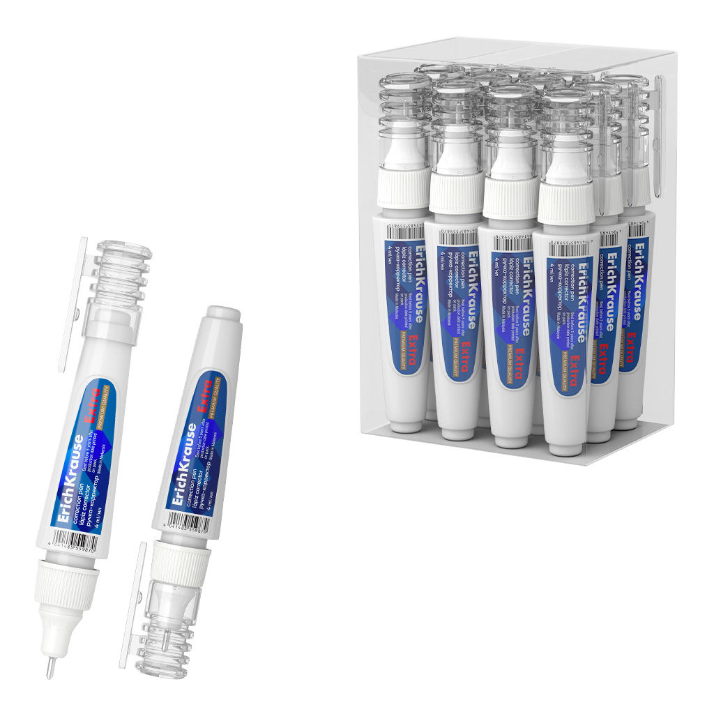 Цена за 12 шт. Ручка-корректор ErichKrause Extra, 4мл (в пластиковой коробке по 12 шт.)