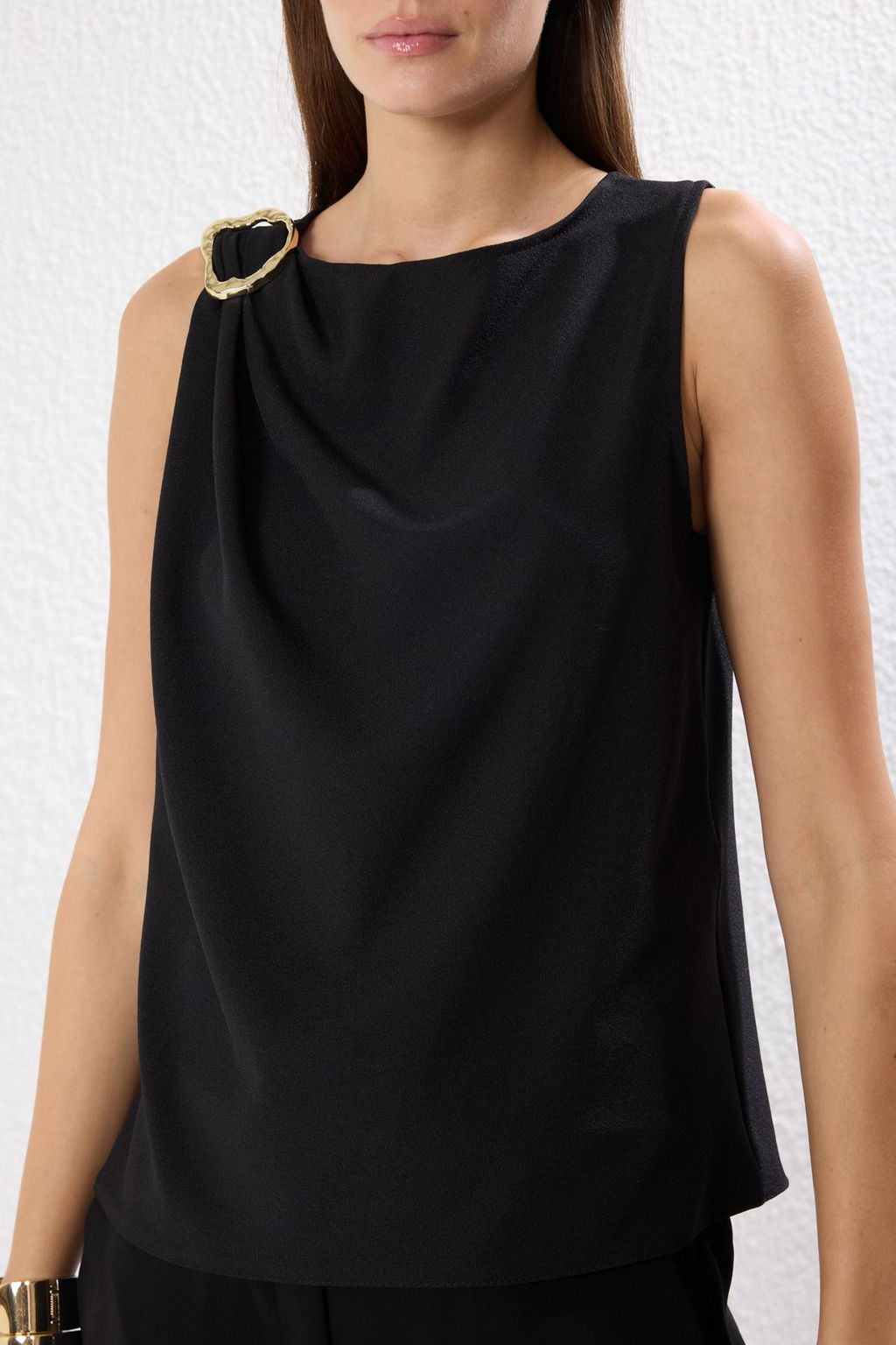 Trendyolmilla Siyah Aksesuar Detayl? Dokuma Bluz TPRSS25BZ00003  фото 3