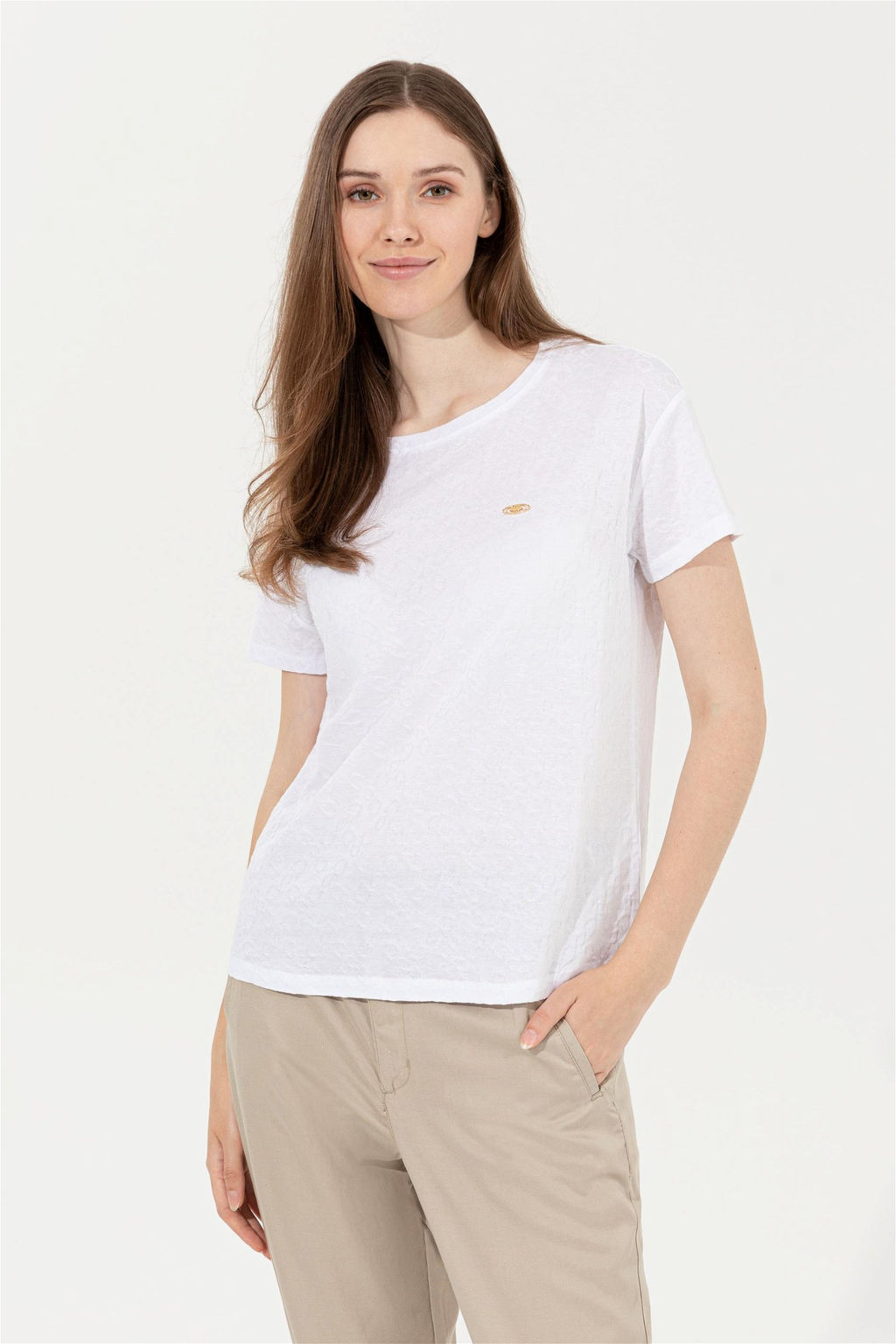 Женская белая футболка с круглым вырезом Неожиданная скидка в корзине - U.s. polo assn фото 3
