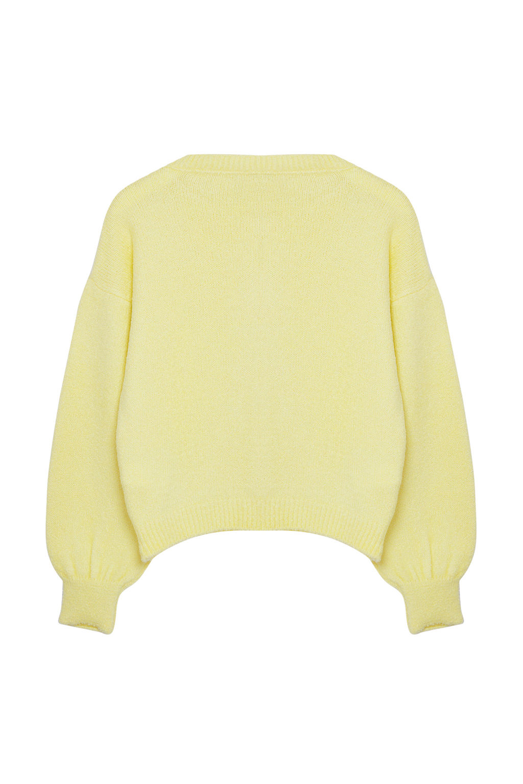 Sar? Dugme Detayl? Balon Kollu Yumusak Dokulu Ceket Gorunumlu Triko H?rka TWOAW25HI00147