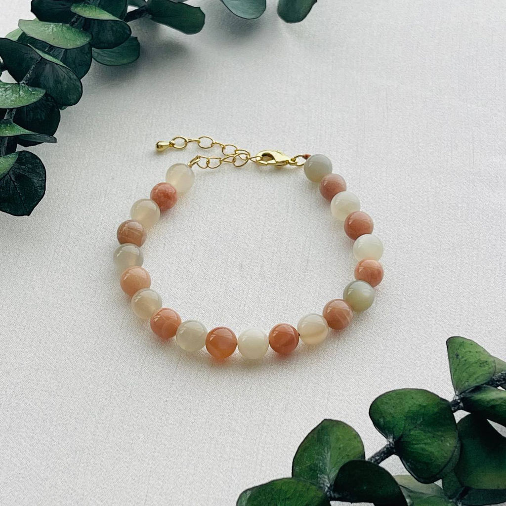Браслет из Лунного камня микс 17 см +