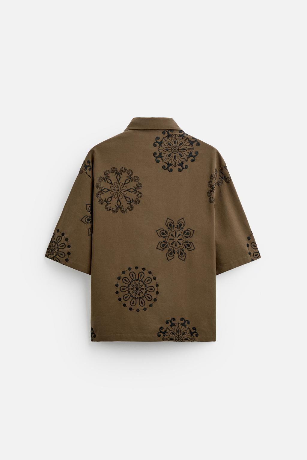 SHIRT WITH FLORAL EMBROIDERY - Zara фото 7