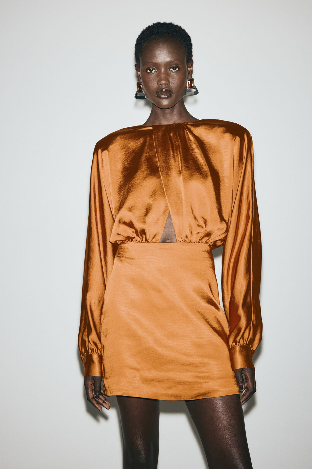 Vestido drapeado de sat?n - H&m фото 5