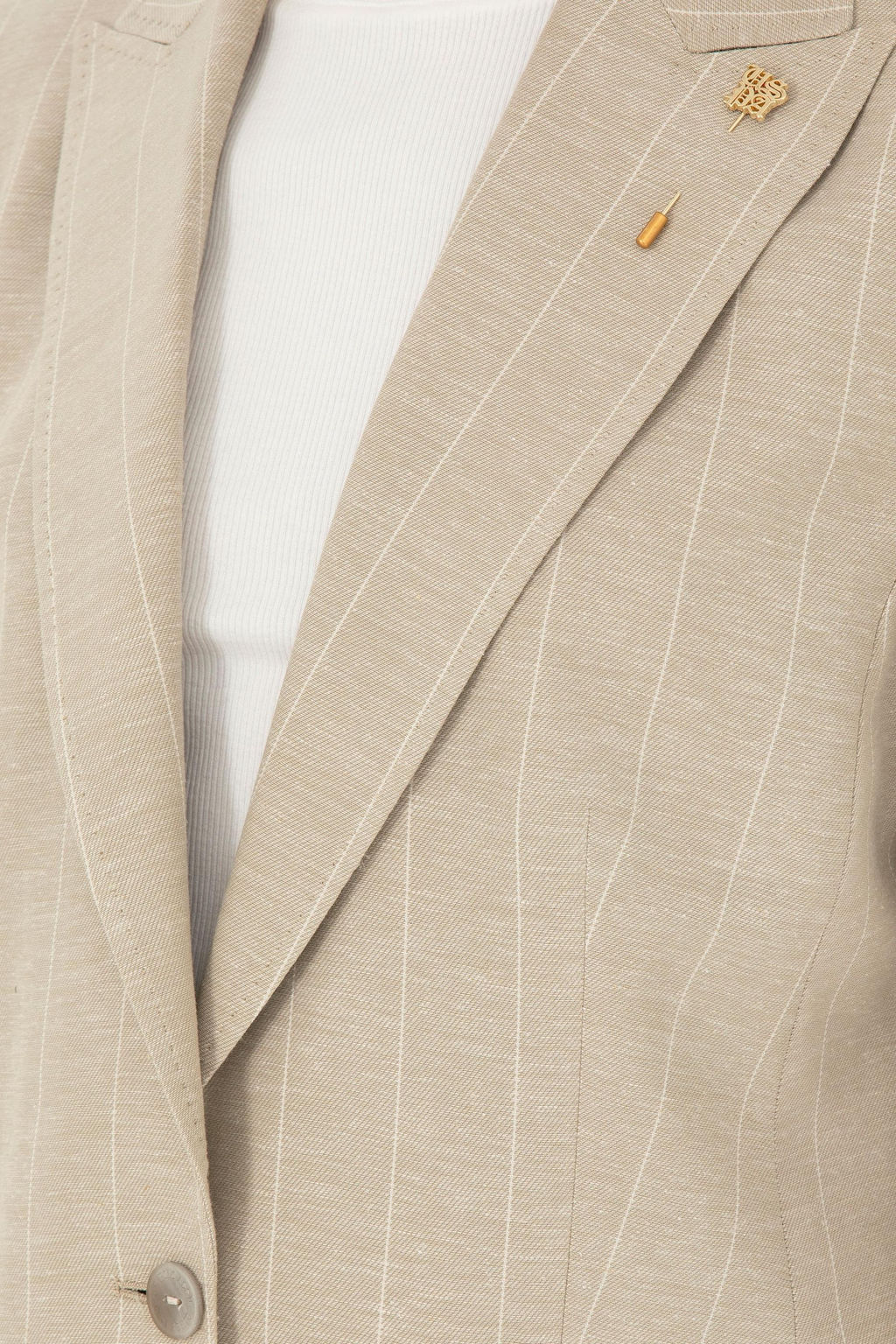 Куртка U.S. Polo Assn хлопок с льном хаки  фото 7