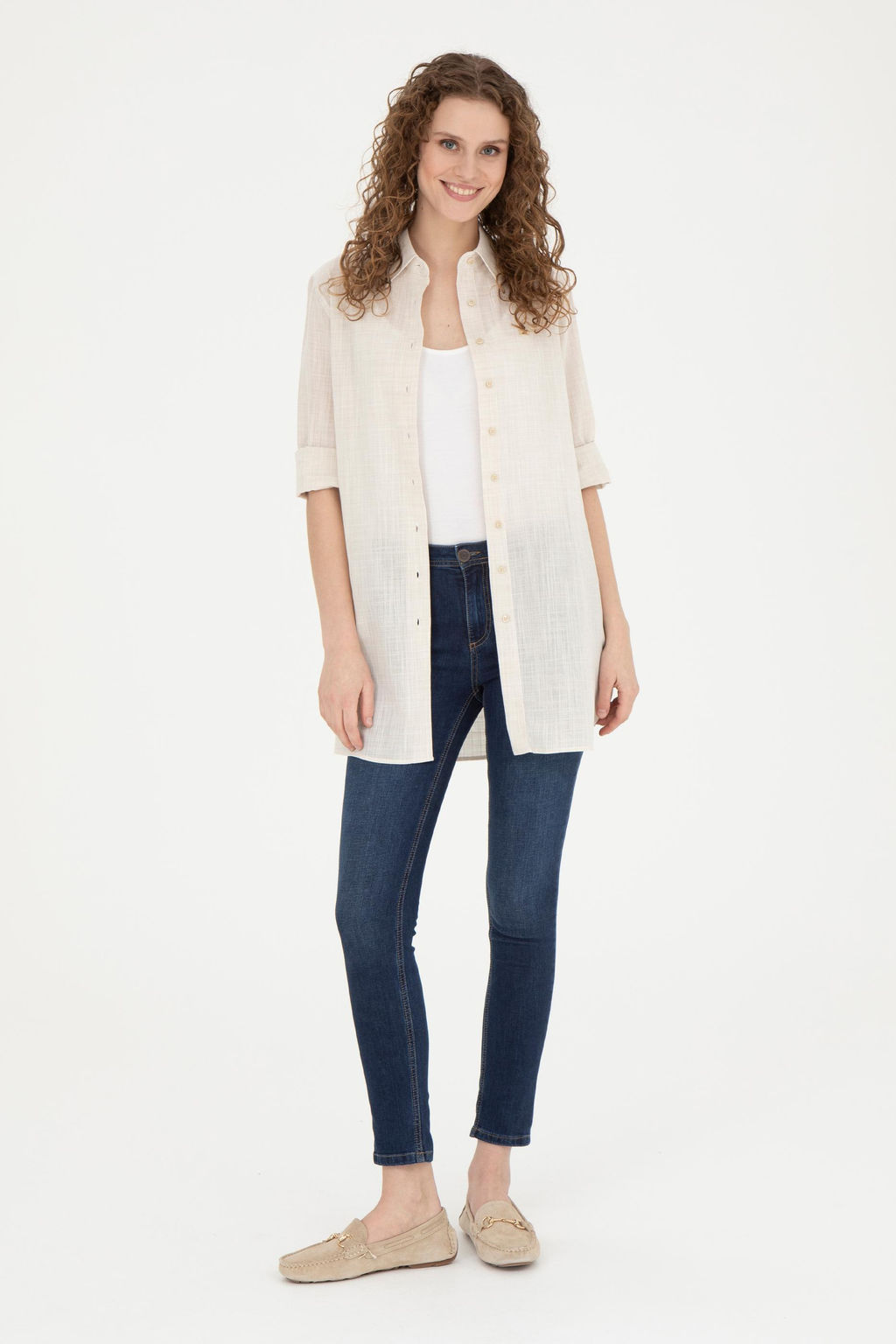 Женская рубашка цвета хаки с длинным рукавом светлого цвета - U.s. polo assn фото 11