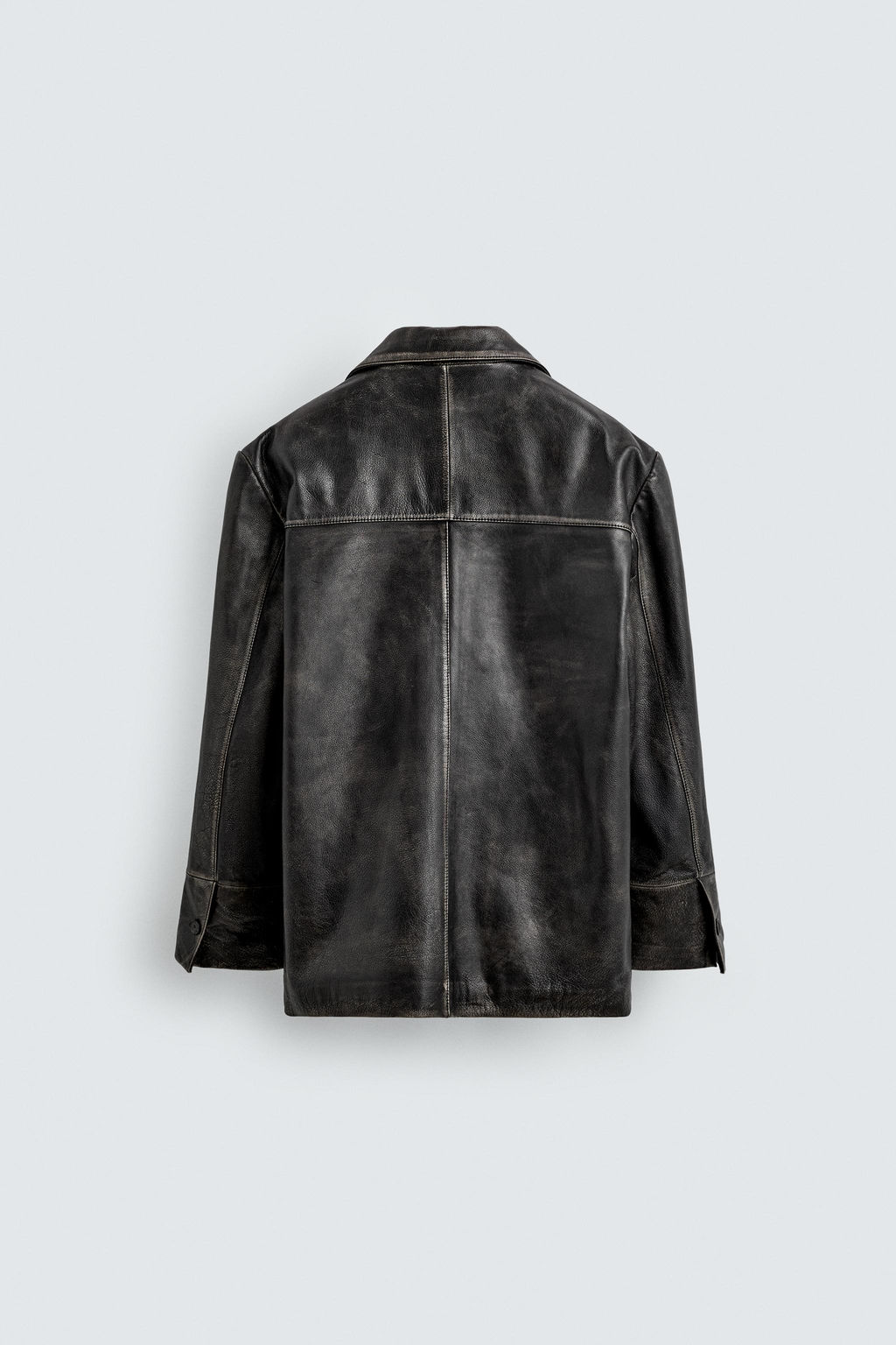 LIMITED EDITION VINTAGE EFFECT LEATHER JACKET - Zara фото 8
