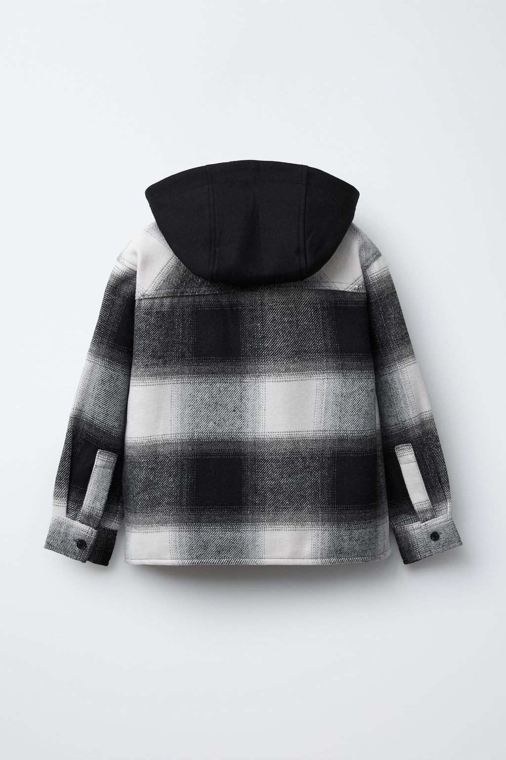 CHECK OVERSHIRT WITH DETACHABLE FLEECE HOOD - Zara фото 3