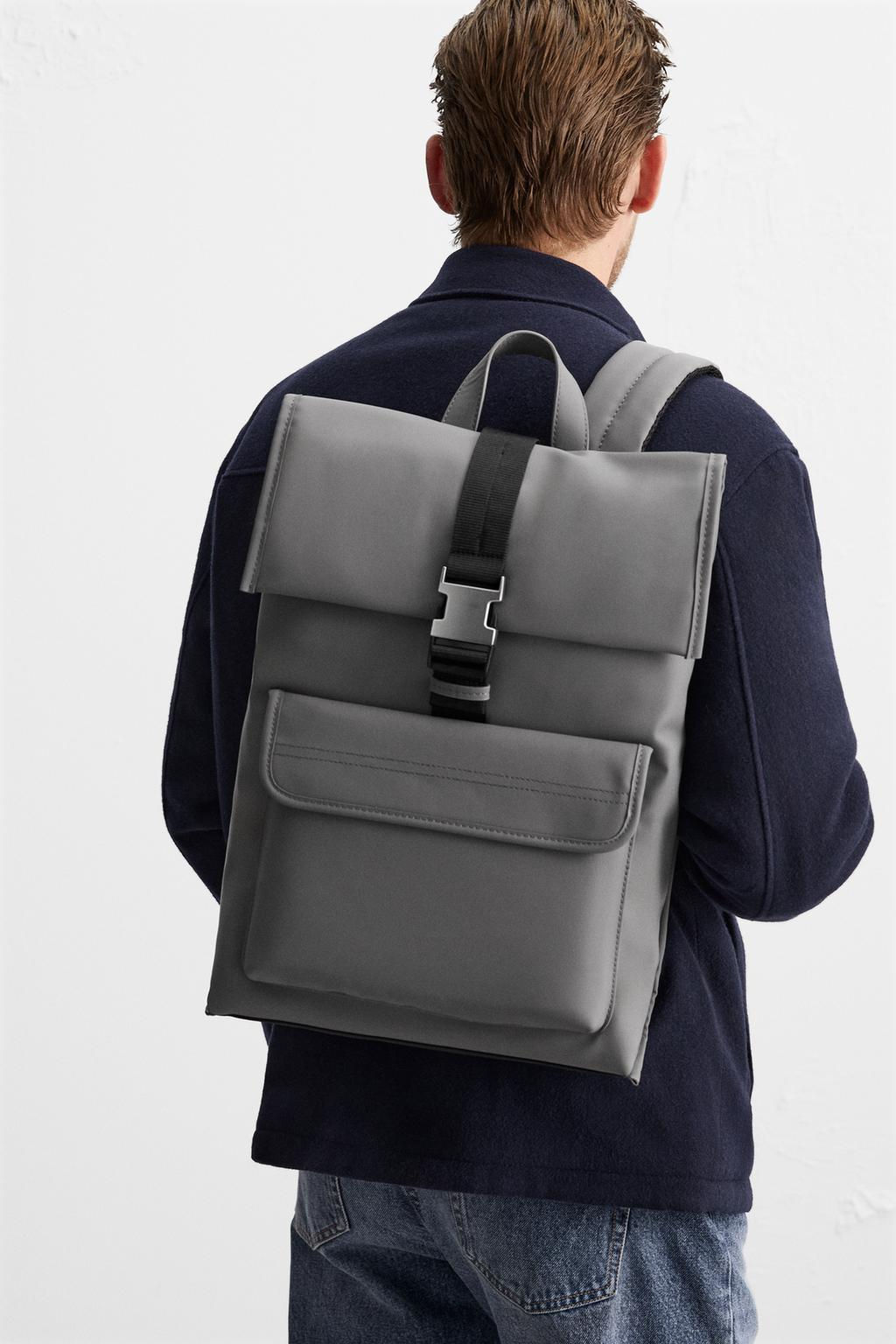 RUBBERISED BACKPACK WITH FLAP - Zara фото 10