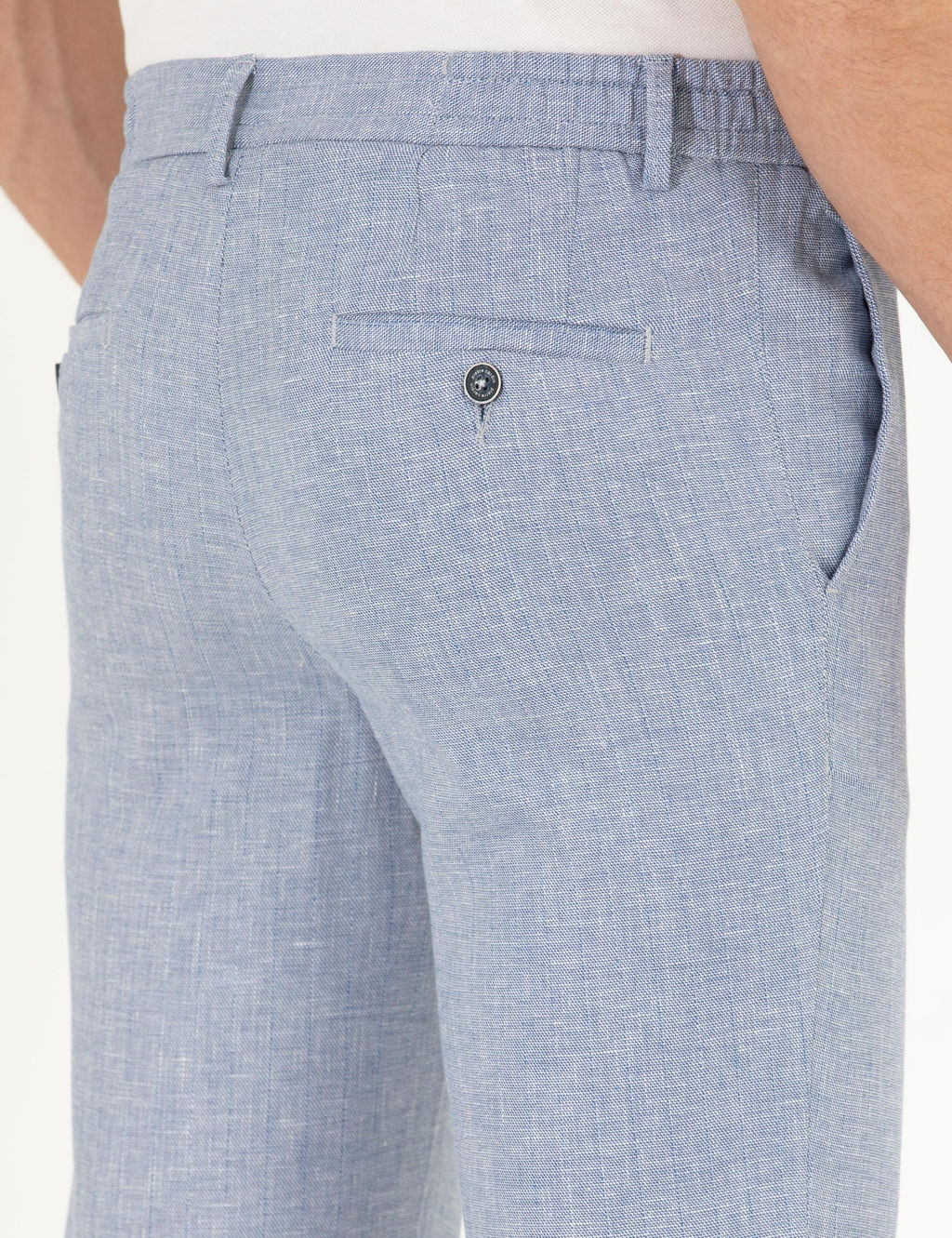 A__k Mavi Keten Kar___ml_ Jogger Kuma_ Pantolon - Pierre cardin фото 7