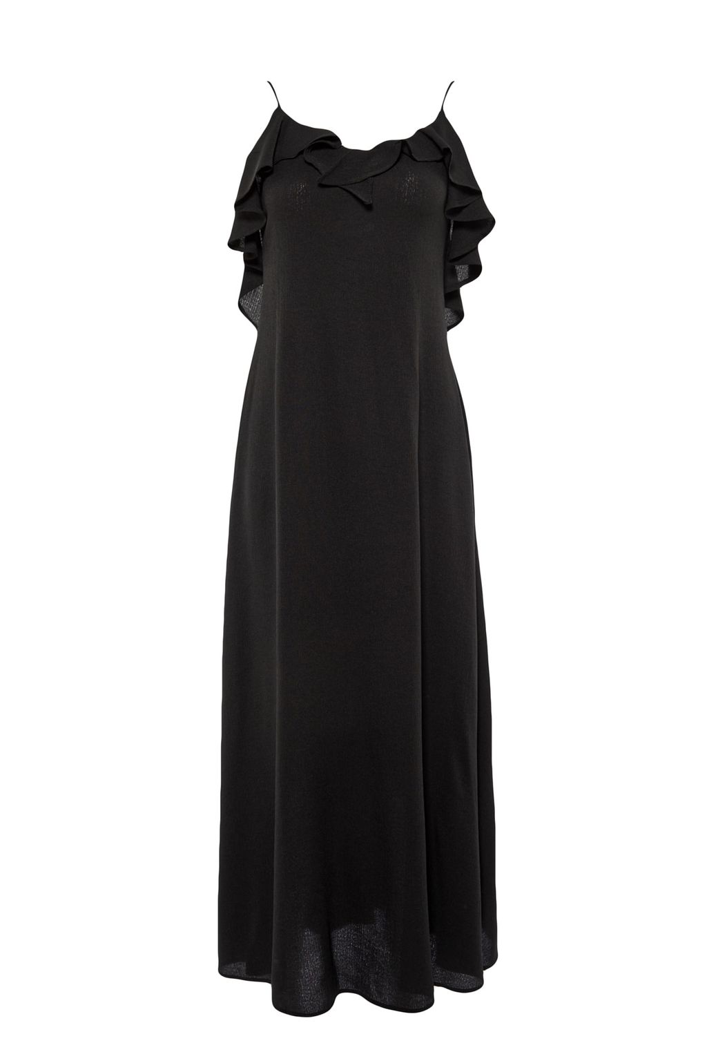 TRENDYOLMILLA Siyah Maxi Dokuma Volanl? Plaj Elbisesi TBESS19WY0004 фото 13