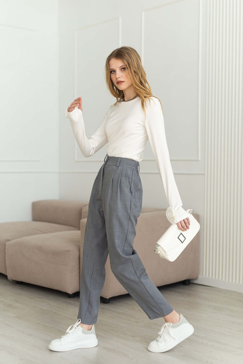 Брюки Орни (светло-серый) - Nadi bordo фото 12