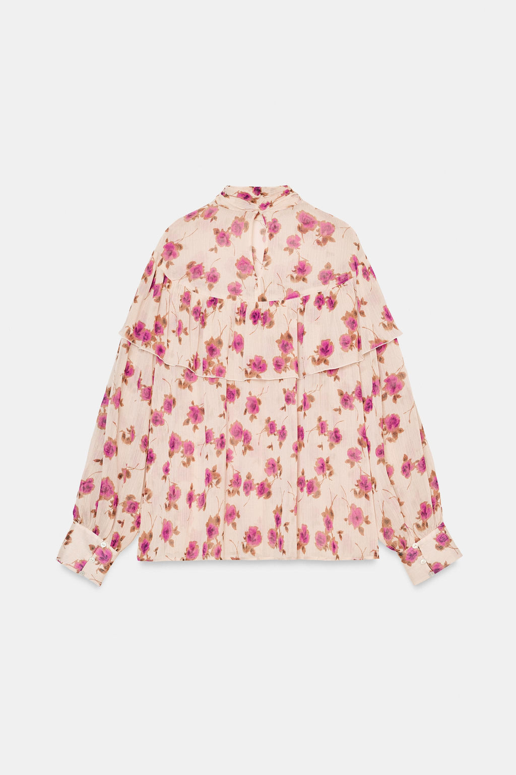 PRINTED RUFFLED BLOUSE - Zara фото 13