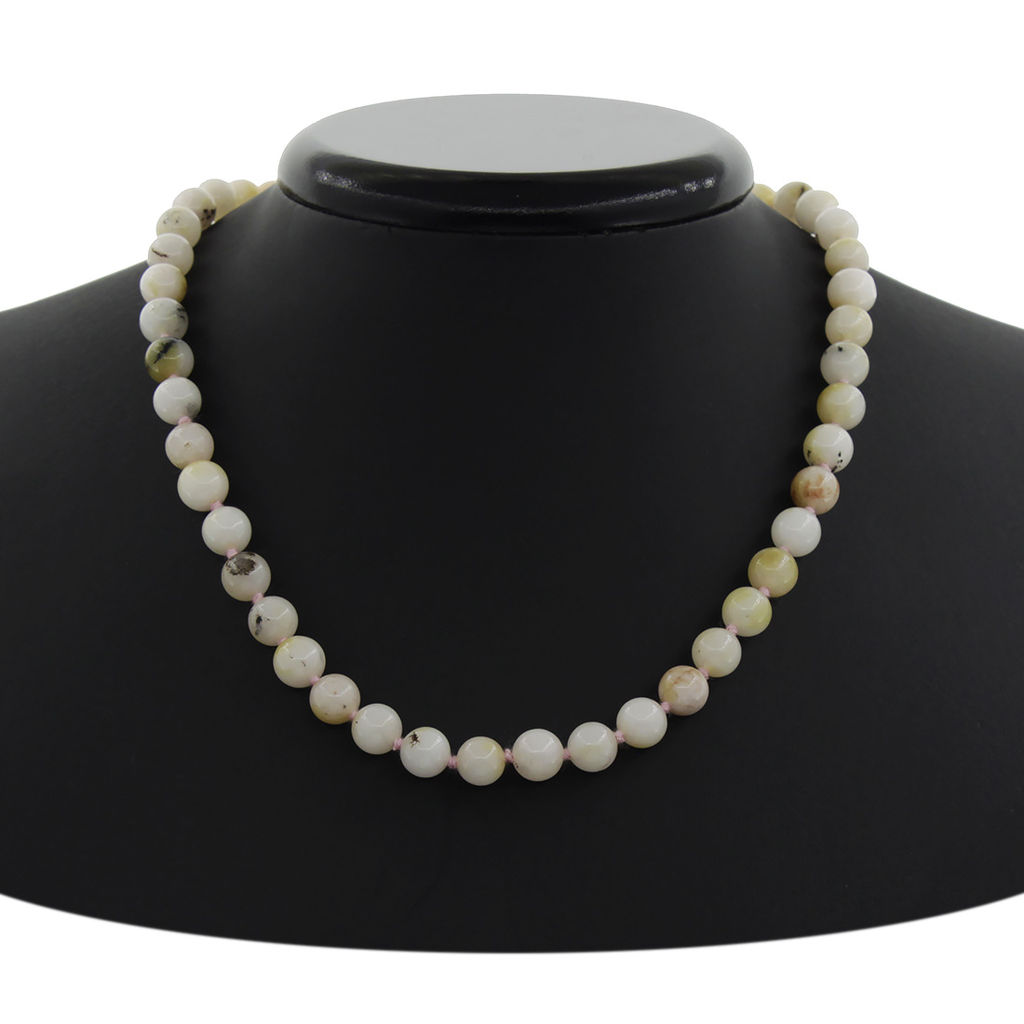 Опал бело-жёлтый, круглые 8мм, бусы 45..50см