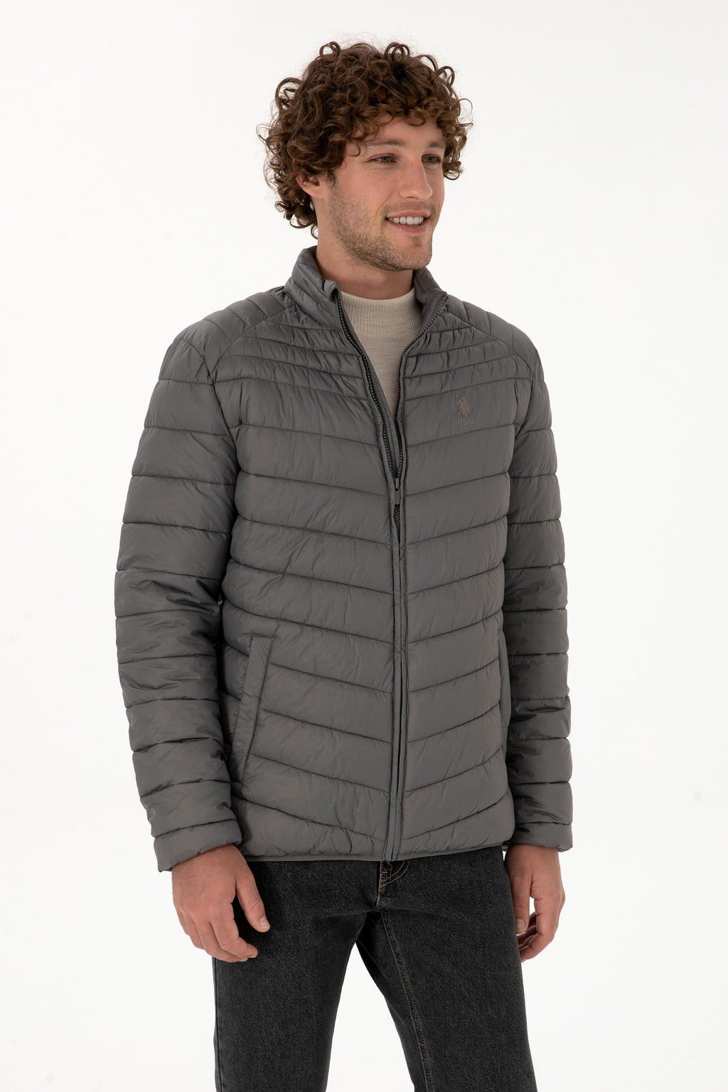 Erkek Gri Mont Sepette S_rpriz _ndirim