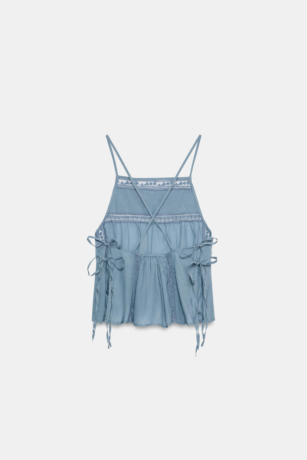 TOP TIRANTES BORDADOS / Azul - Zara фото 6