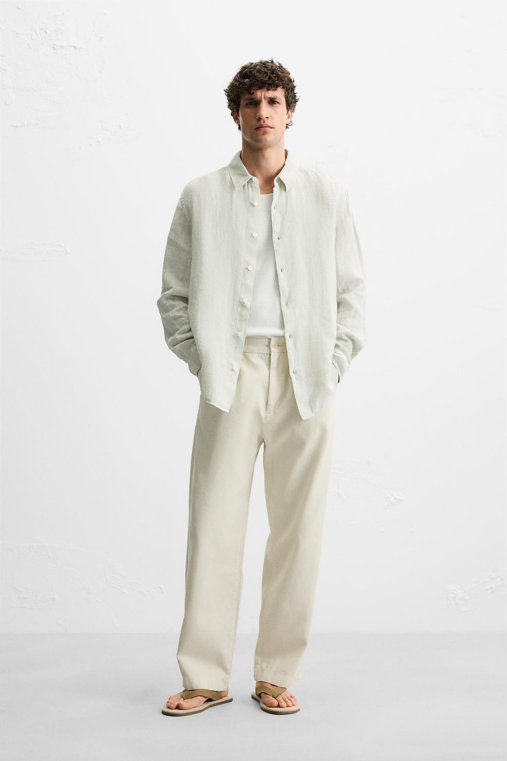 100% LINEN SHIRT - Zara фото 25