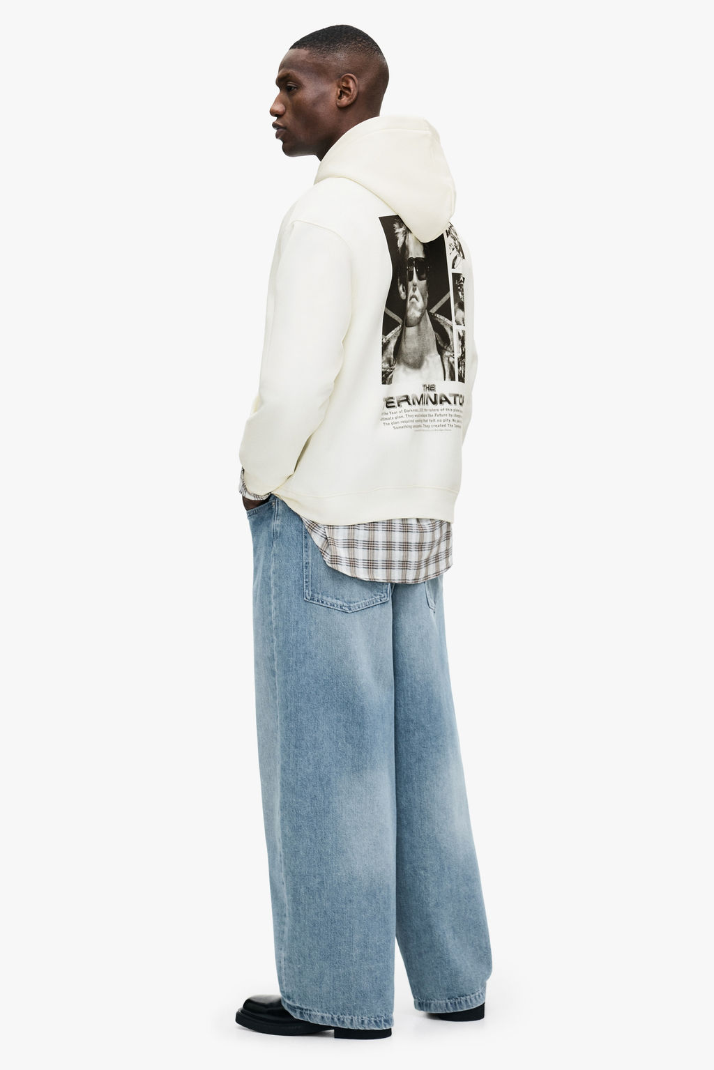 Sudadera estampada con capucha Loose Fit - H&m фото 11