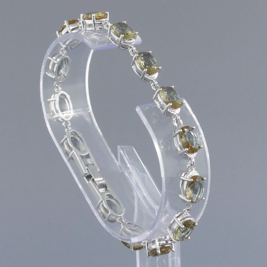 Султанит, браслет Мадлен, покрытие родий, длина 17см - Agat77 фото 2