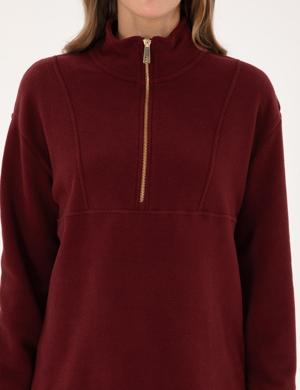 Vi_ne Comfort Fit Fermuarl_ Polar Sweatshirt