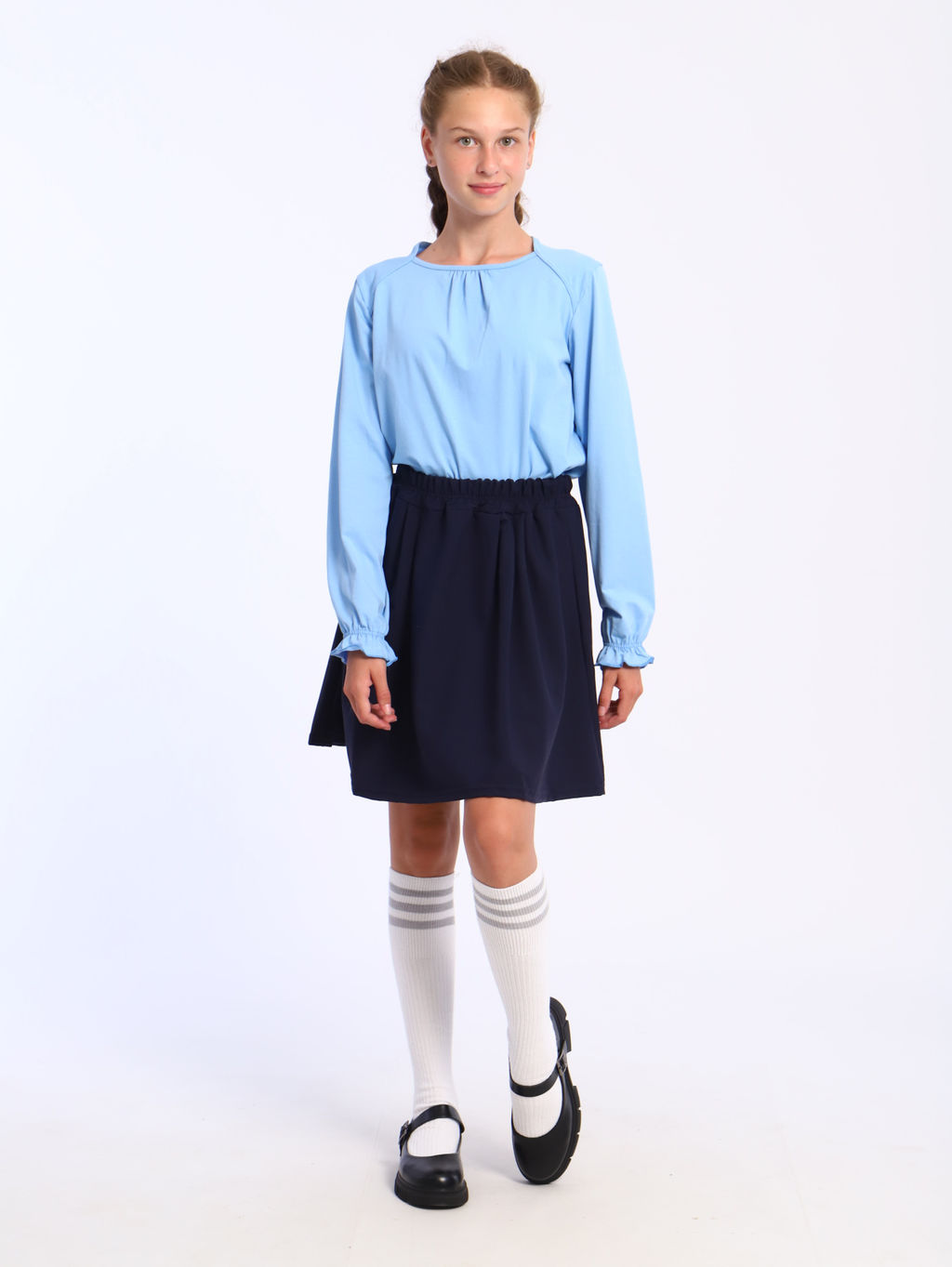 Лонгслив Анечка серо-голубой Ладошки  фото 16