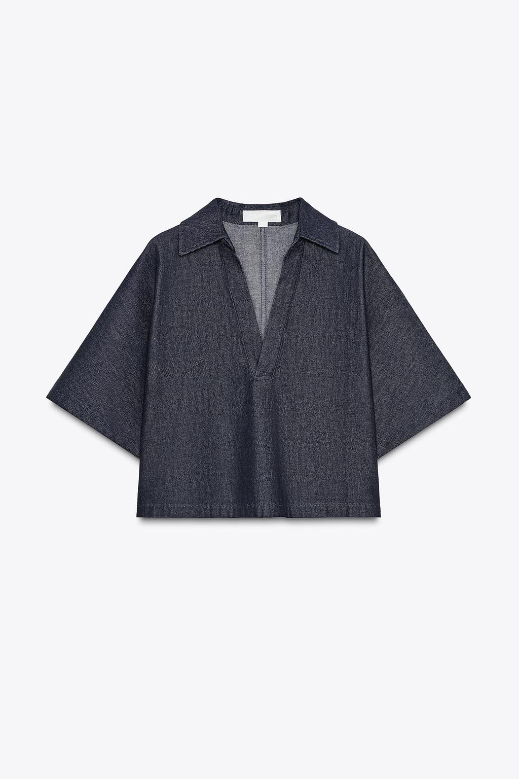 TRF DENIM SHIRT WITH POLO COLLAR - Zara фото 6