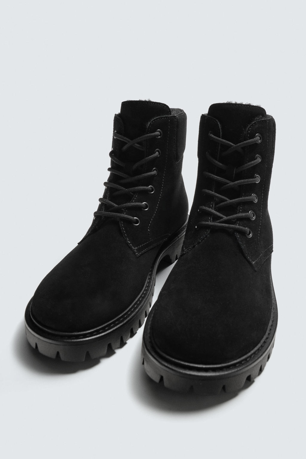 SPLIT SUEDE BOOTS WITH SHEEPSKIN LINING - Zara фото 2