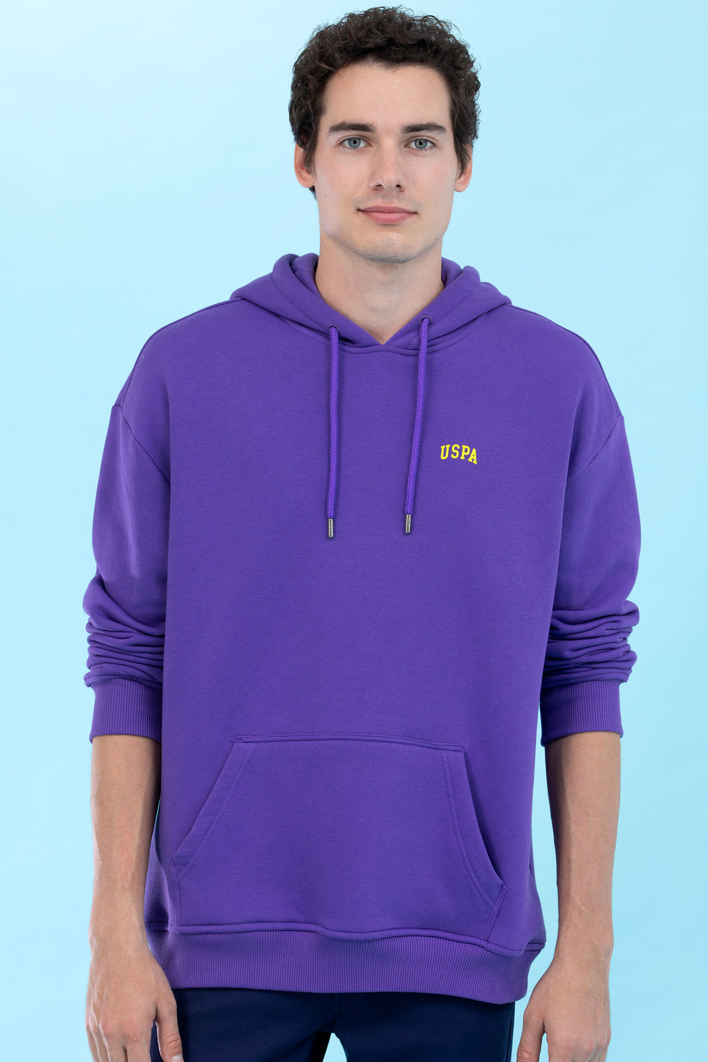 U. S. Polo Assn Пурпурный базовый свитшот оверсайз с капюшоном - U.s. polo assn фото 5