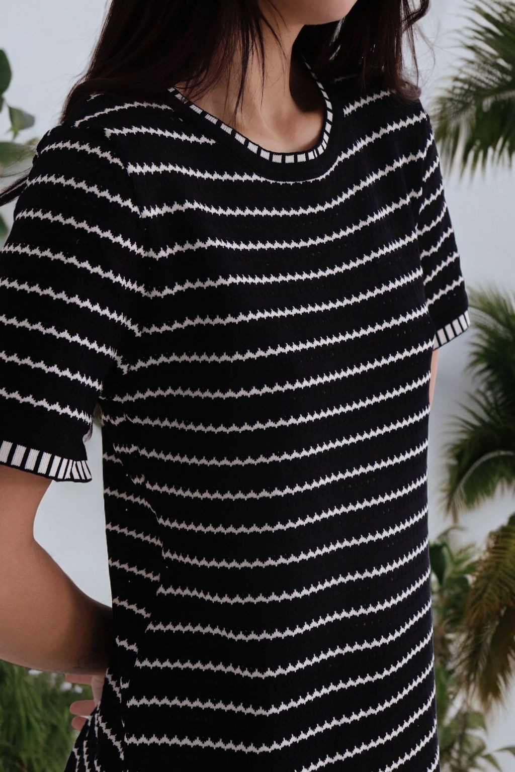 Платье вязаное чёрное в полоску - Martichelli фото 13