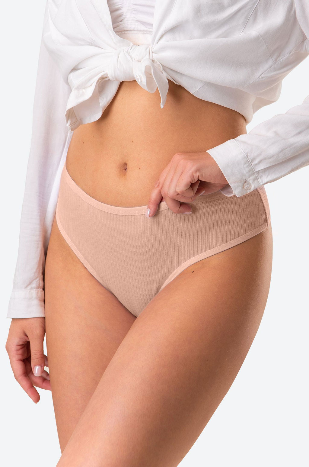 Женские трусы-стринги в рубчик 5 шт. Nicoletta  фото 4