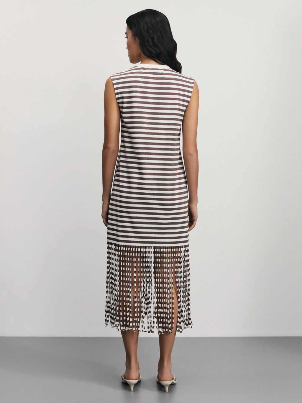 Платье в полоску с бахромой / Zarina  фото 5