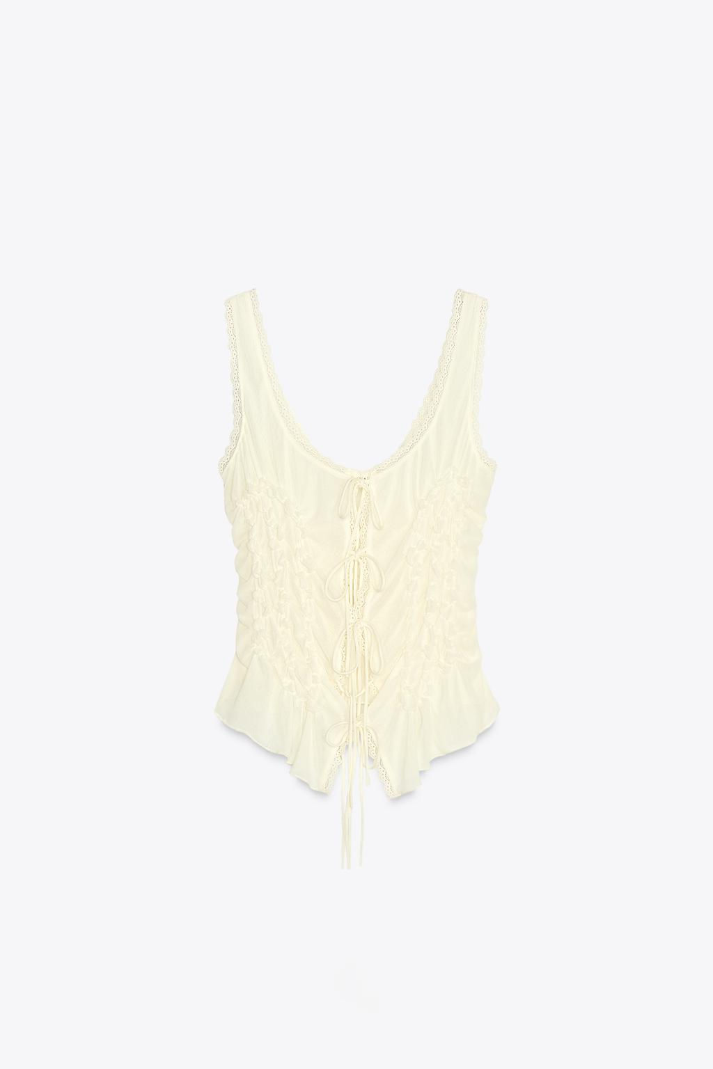 GATHERED TIE TOP - Zara фото 17