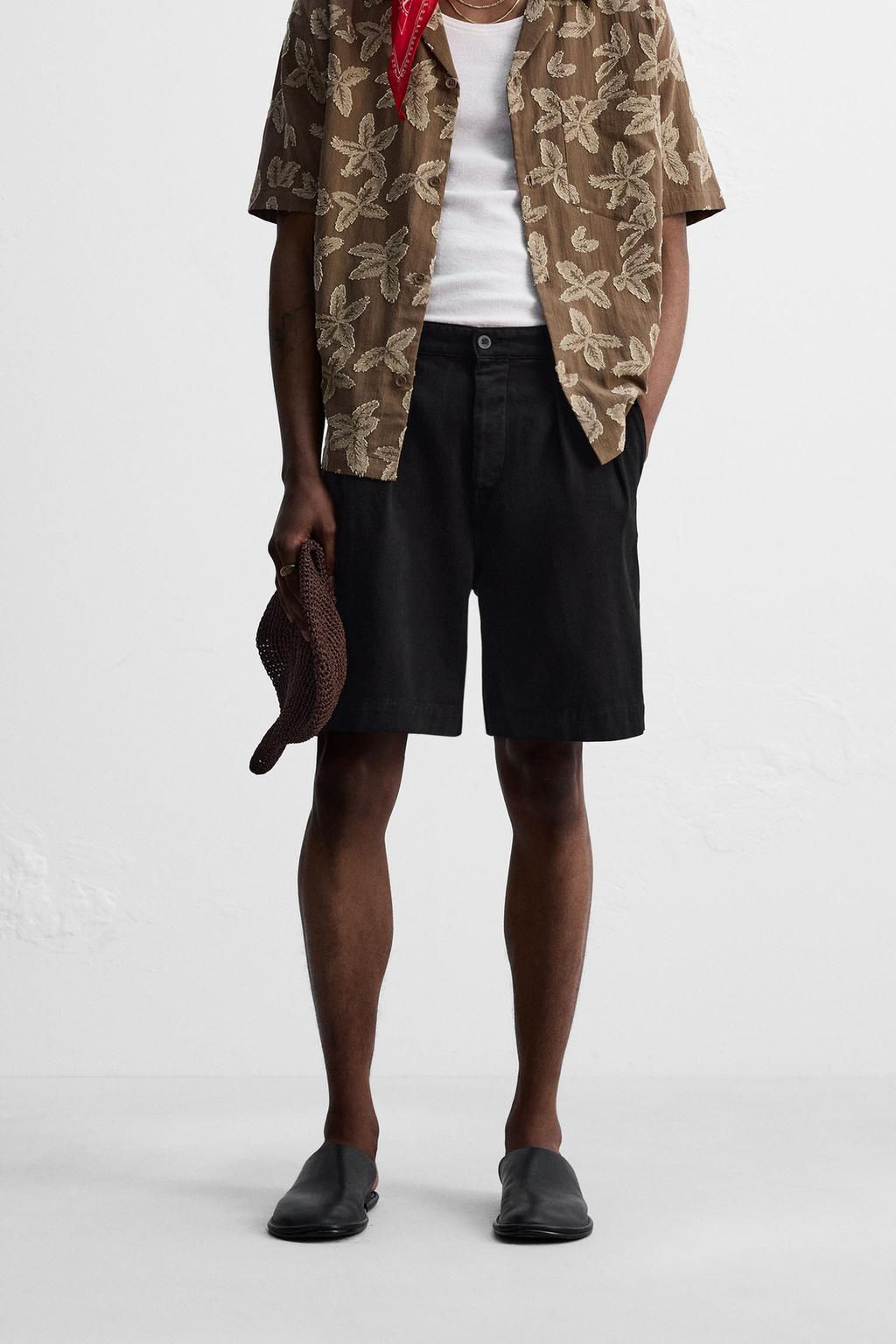 RELAXED FIT BERMUDA SHORTS WITH PLEATS - Zara фото 2