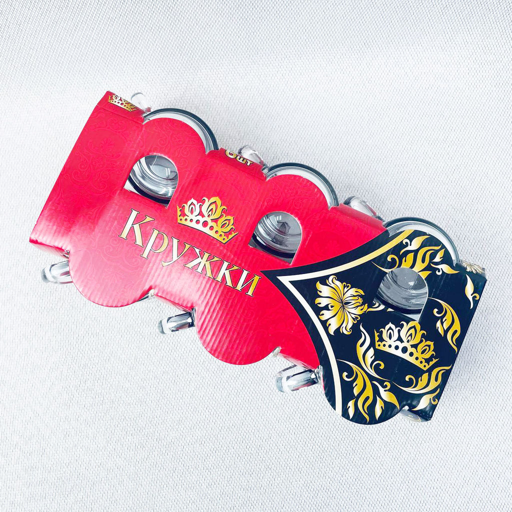 Набор кружек 6шт с гравировкой и напыл,золотая сетка, арт. 3435, 1335