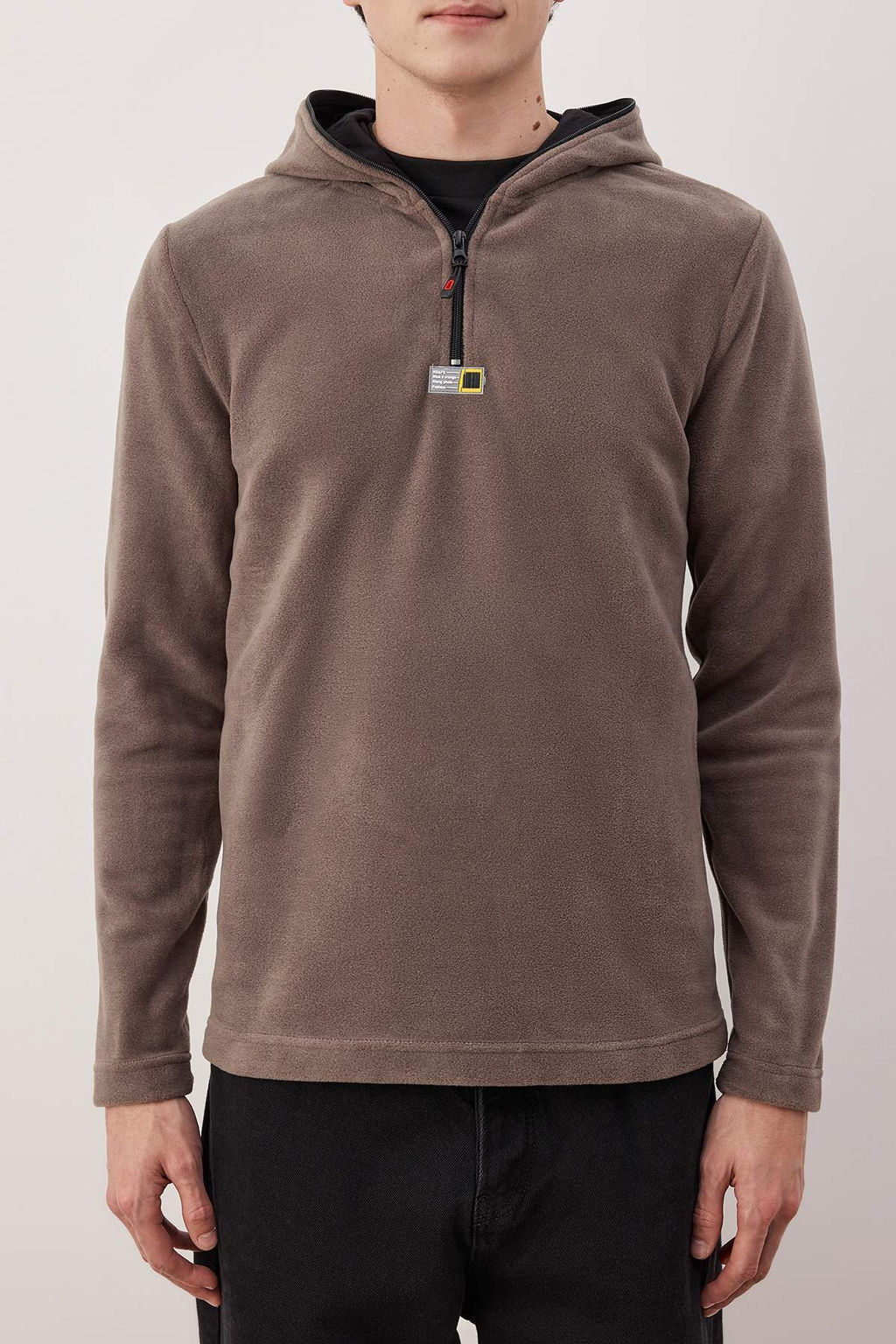 Haki Slim/Dar Kesim Polar Fermuarl? Kapusonlu Sweatshirt TMNAW26SW00064 - Trendyolmilla фото 7