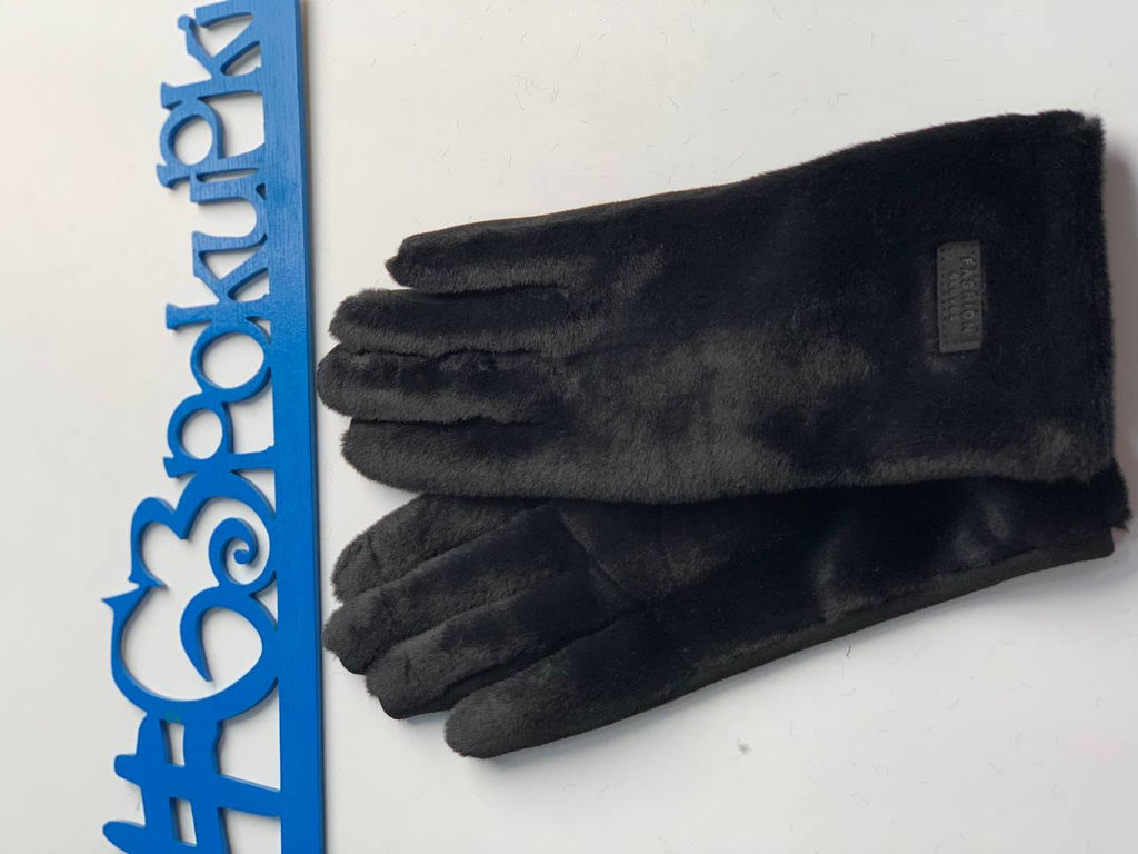 Перчатки осенние из мягкого трикотажа, цвет черный